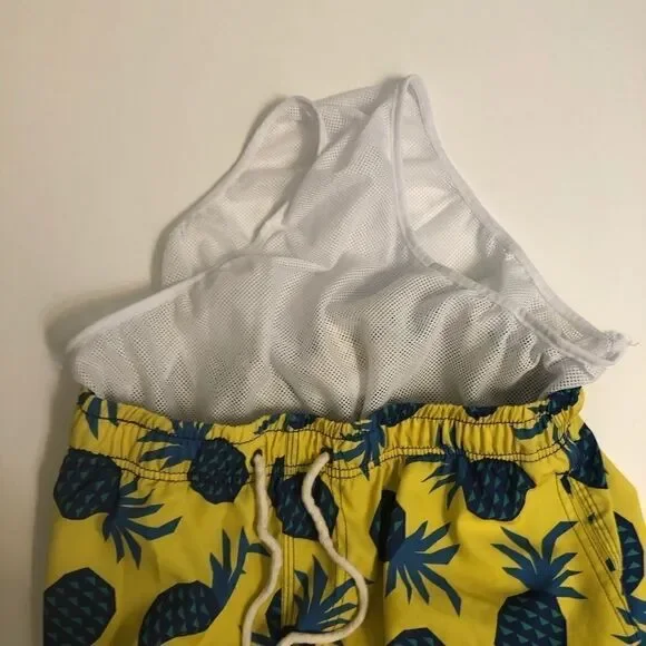 Two left feet swim wear Board Shorts bathing suit yellow pineapple M- 32 - Picture 4 of 9